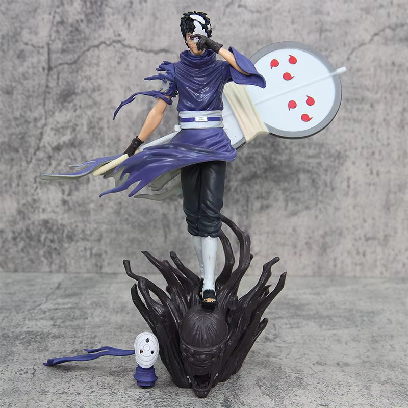 27Cm Naruto Anime Figures Gk Ten Year Ninja Uchiha Obito Akatsuki Double Head Interchange Model Action Doll Collectable Boy Toys