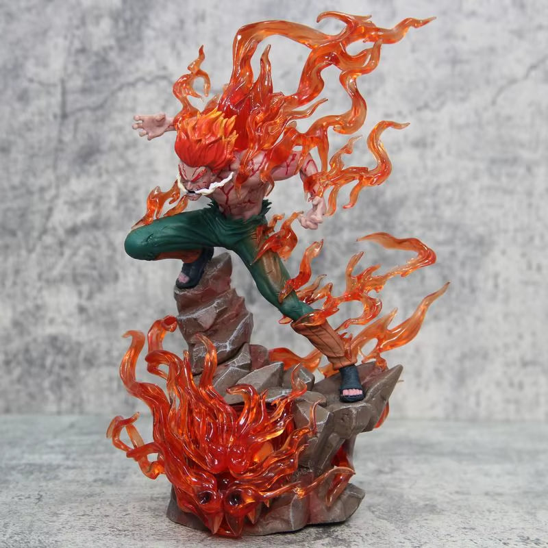 25Cm Naruto Anime Figures Gk Ten Year Ninja Ye Kai Might Guy Luminous Model Doll Desktop Ornaments Collectable Boy Toy Xmas Gift